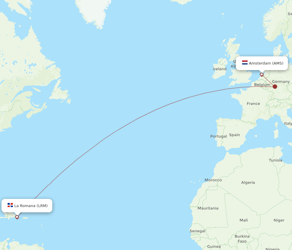 AMS-LRM flight routes