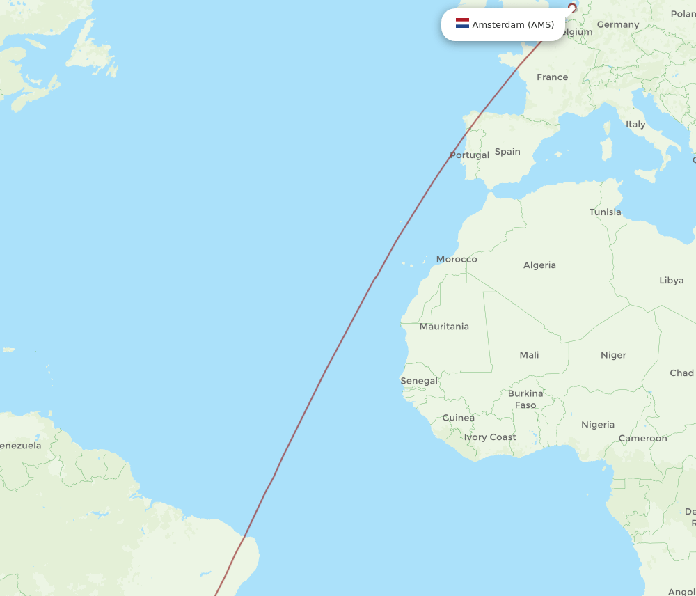 AMS-MGF flight routes