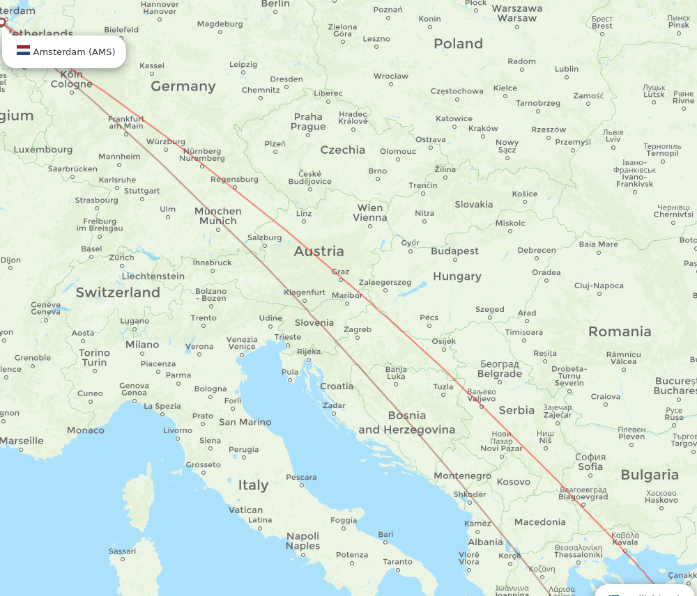 AMS-MJT flight routes