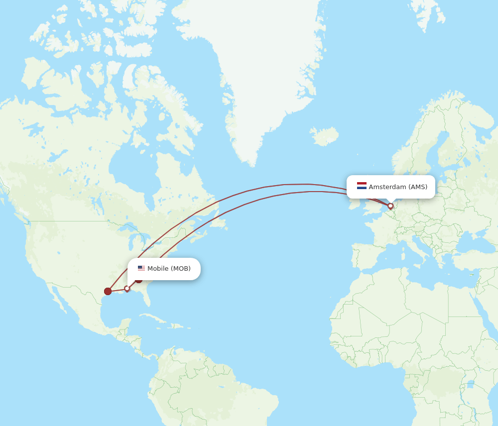 AMS-MOB flight routes