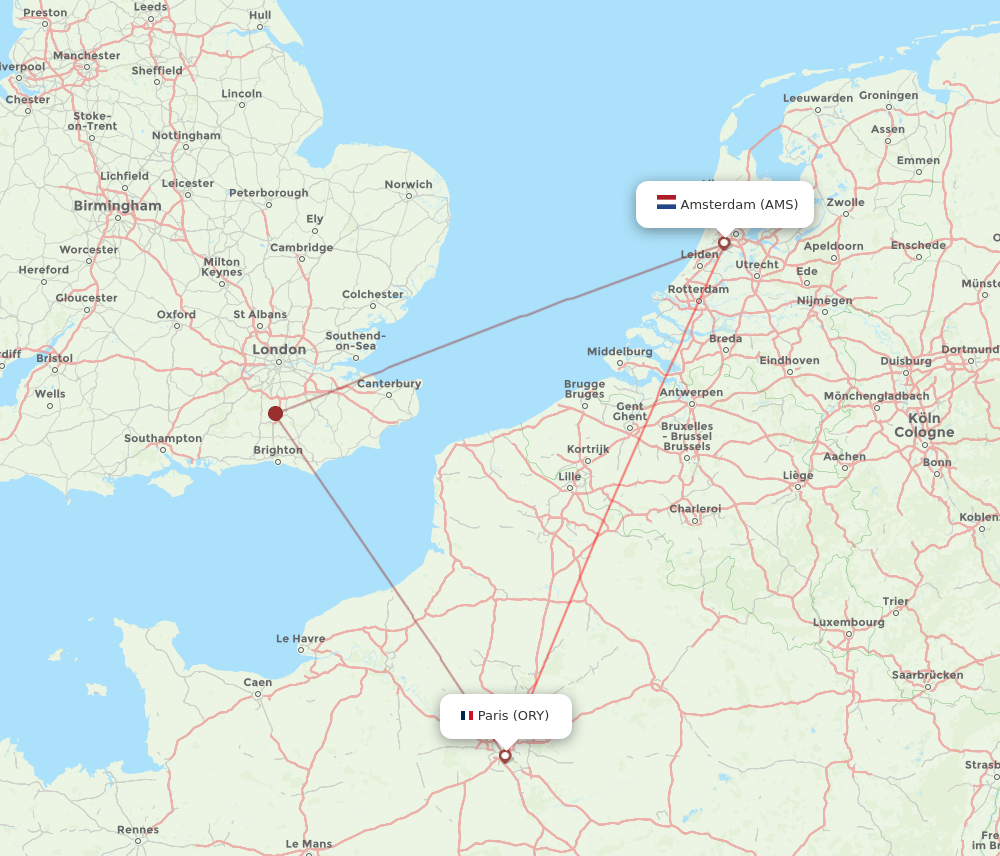 AMS-ORY flight routes