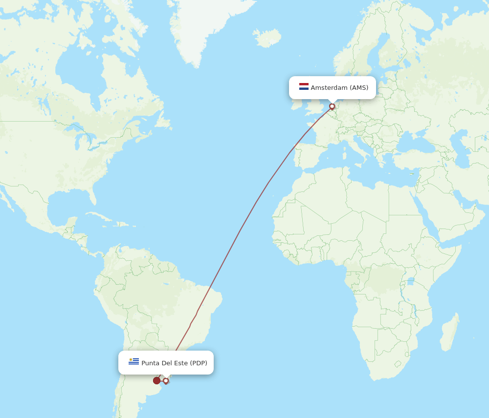 AMS-PDP flight routes