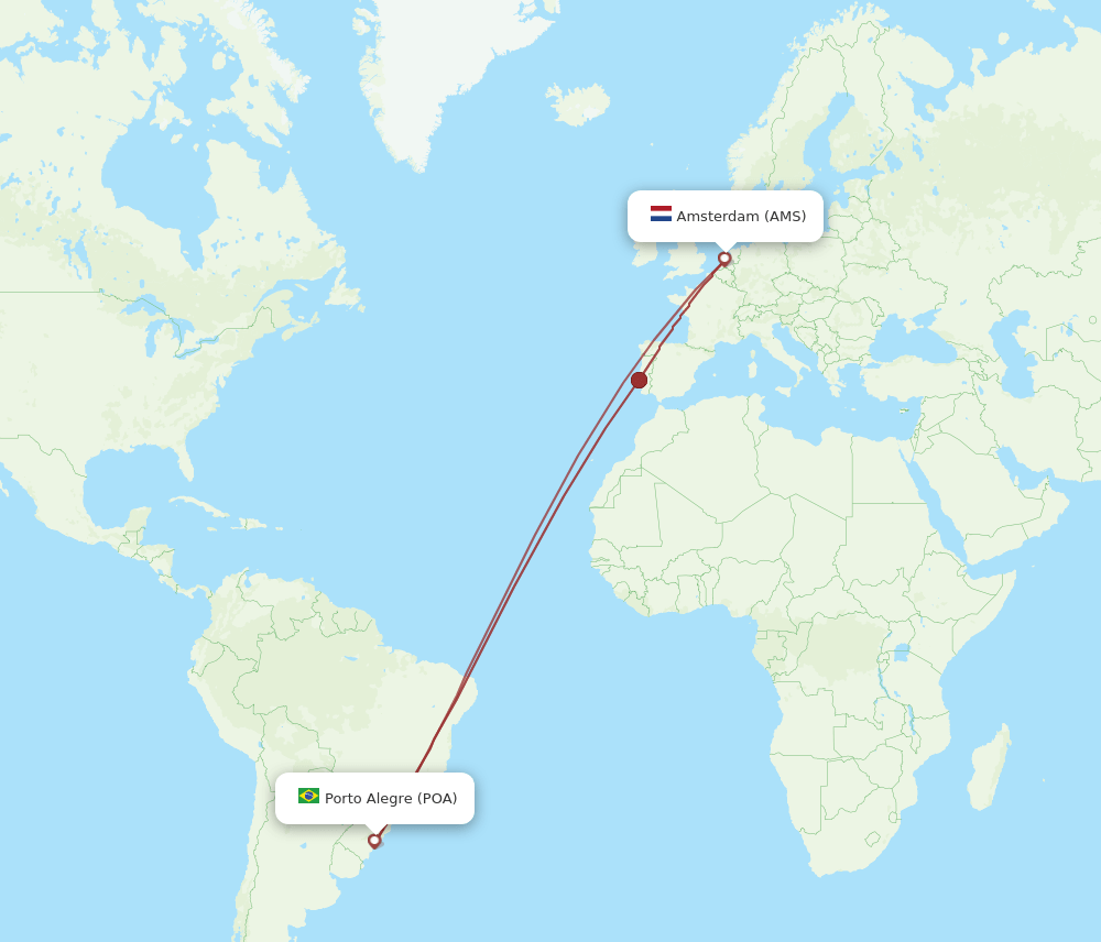 AMS-POA flight routes