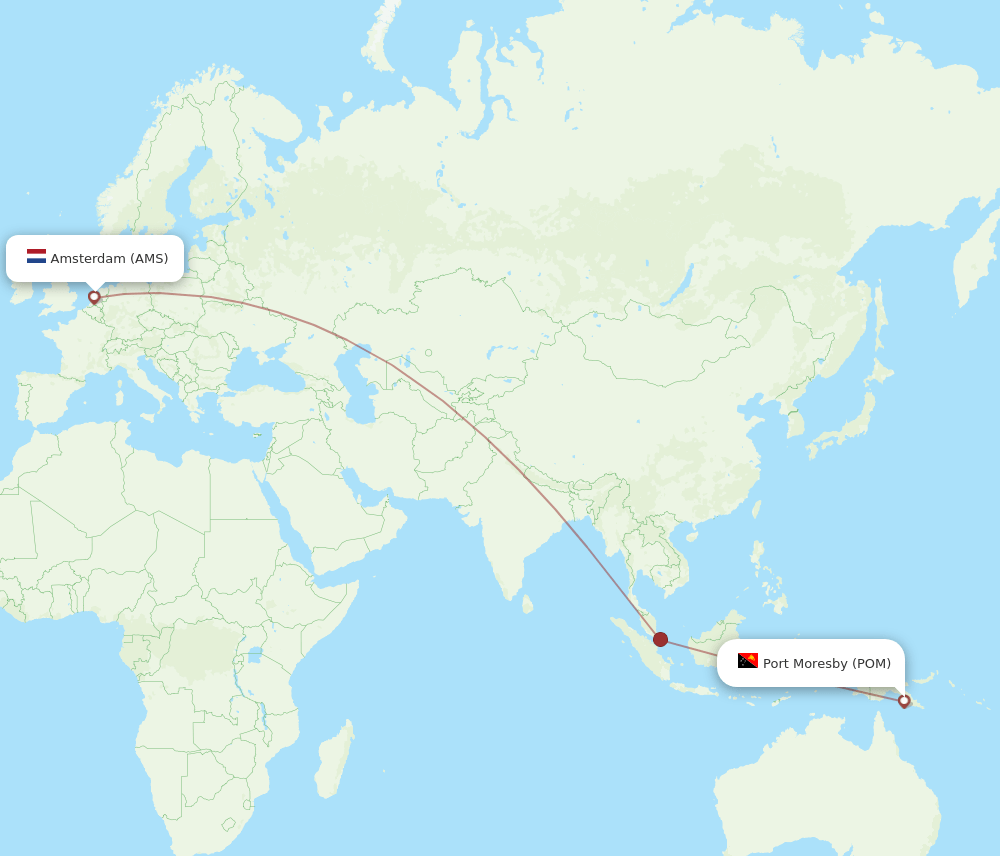AMS-POM flight routes