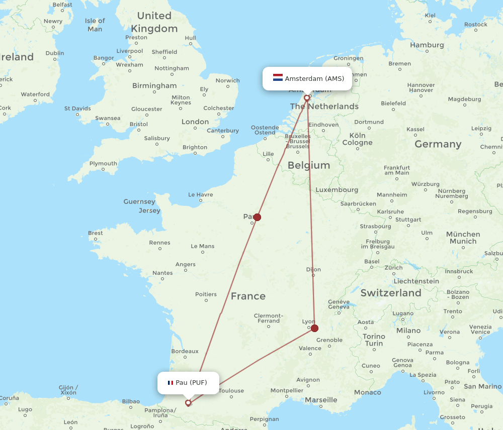 AMS-PUF flight routes
