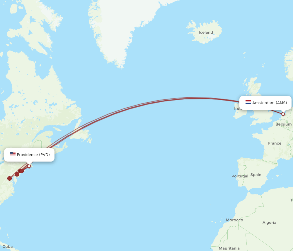 AMS-PVD flight routes