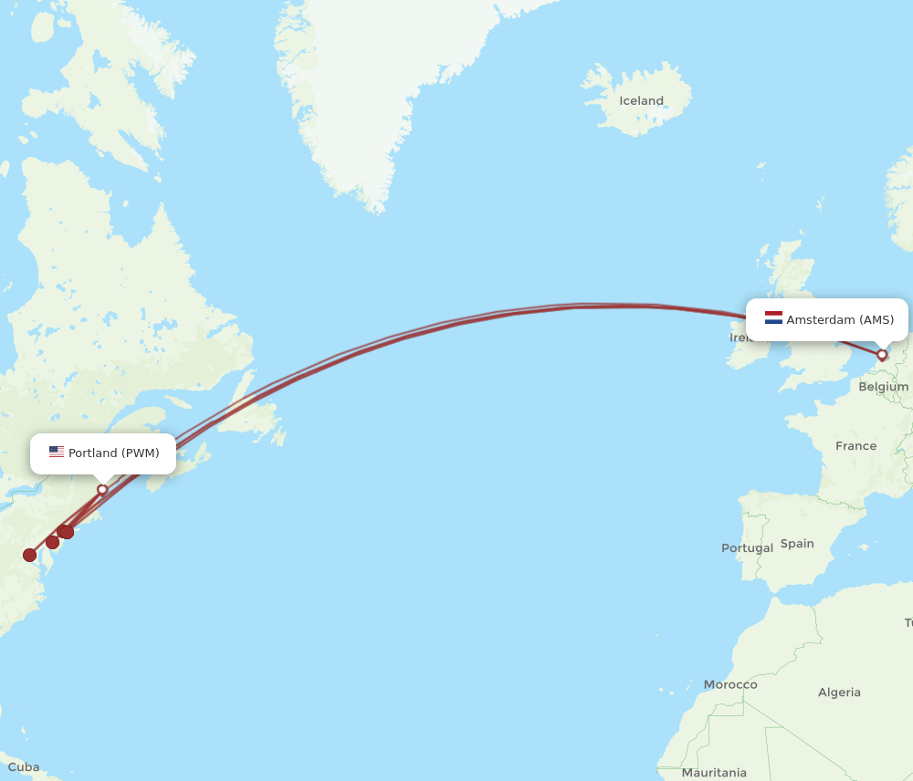 AMS-PWM flight routes