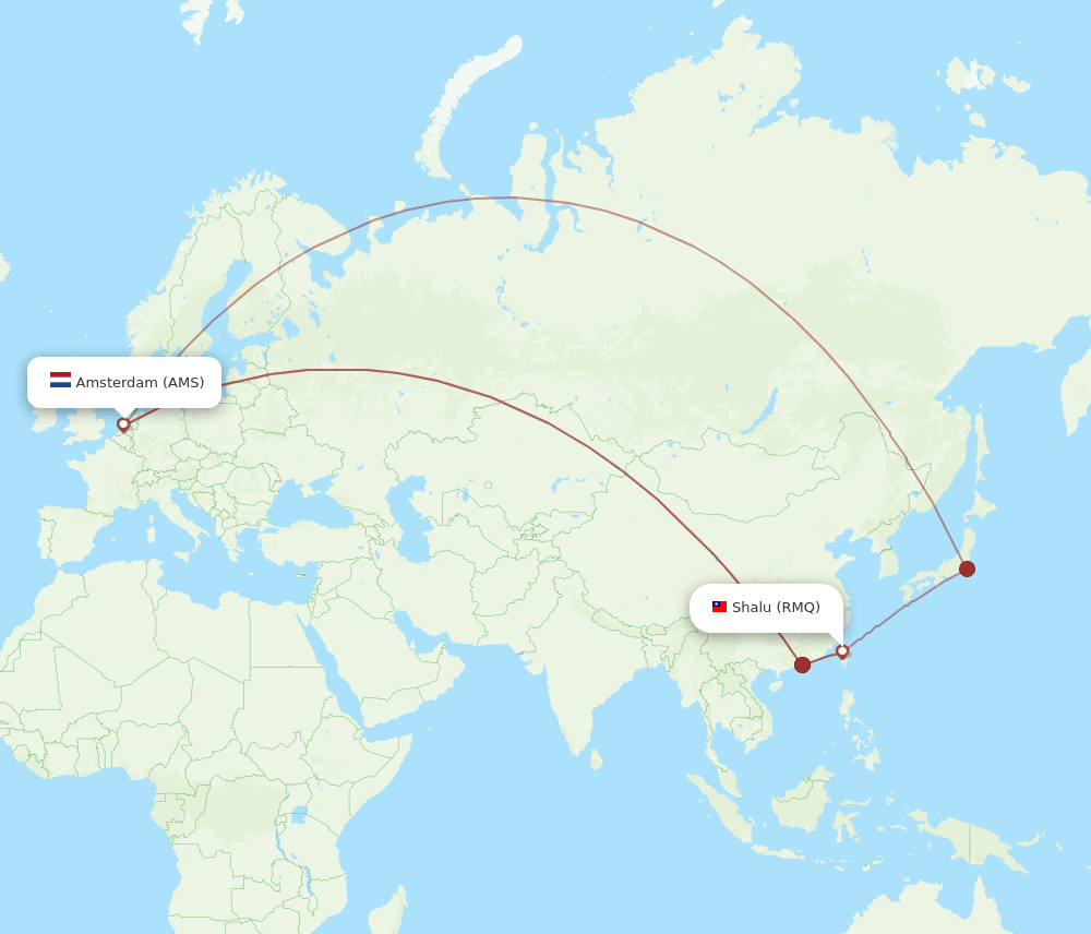 AMS-RMQ flight routes
