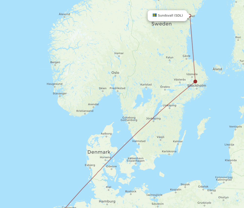 AMS-SDL flight routes