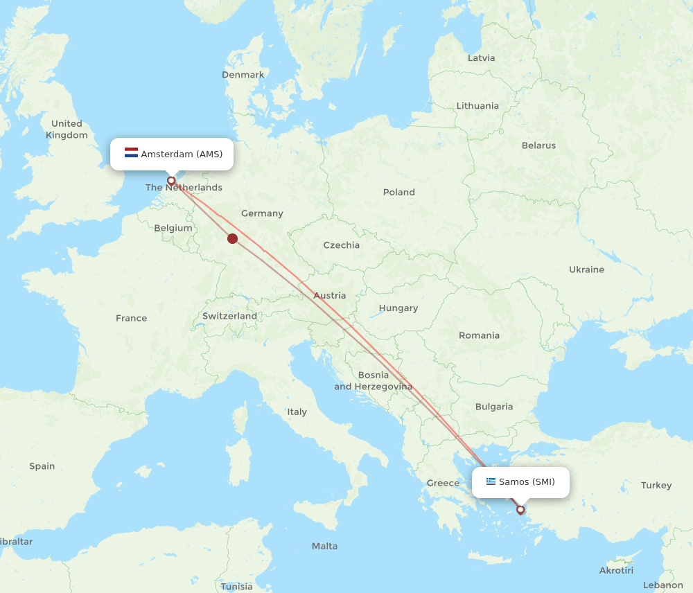 AMS-SMI flight routes
