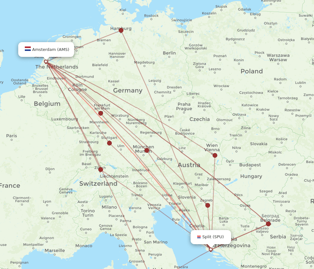 AMS-SPU flight routes