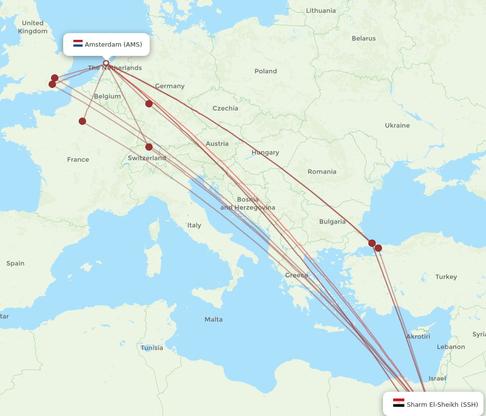 AMS-SSH flight routes
