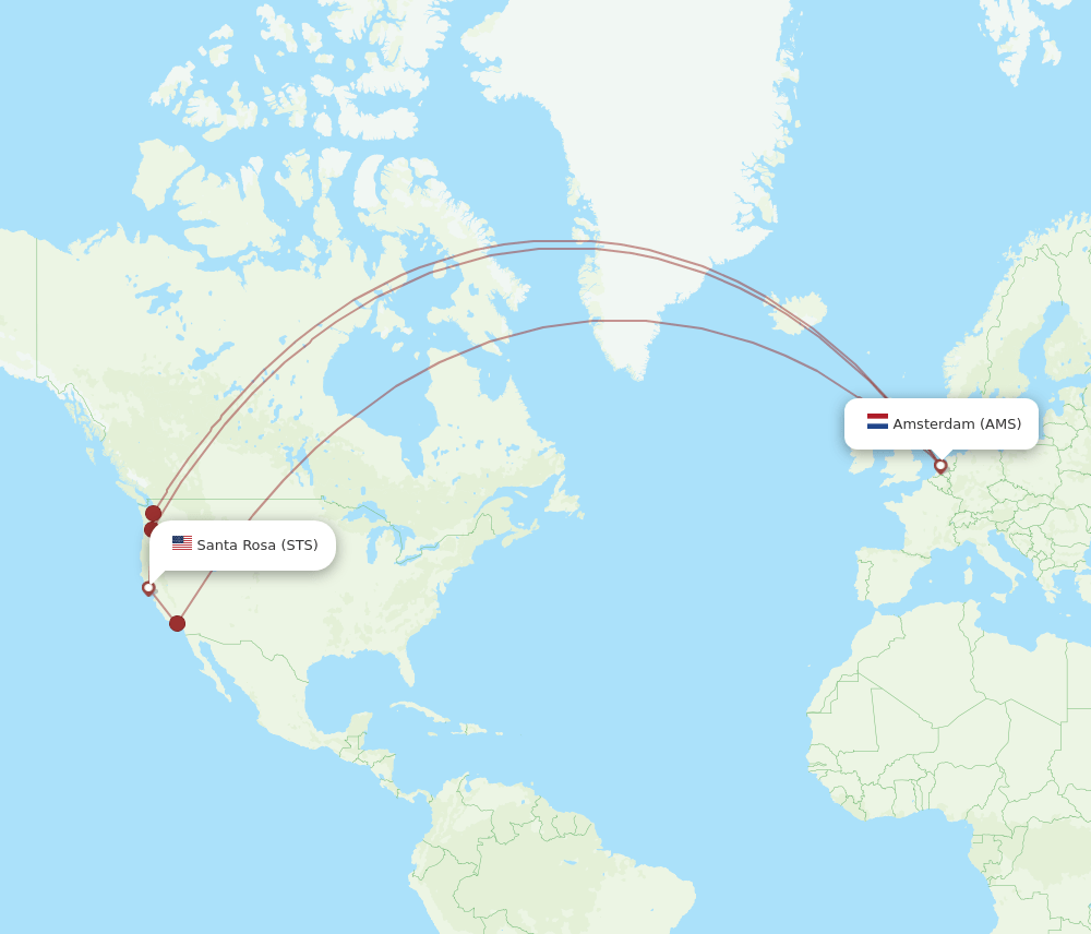 AMS-STS flight routes