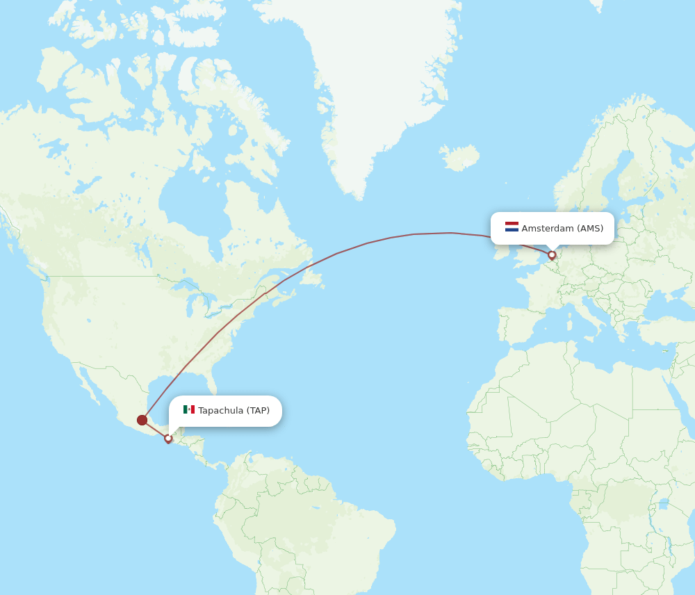 AMS-TAP flight routes