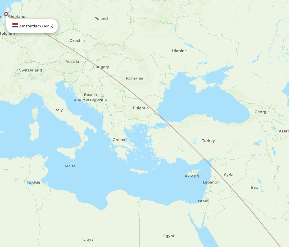 AMS-TIF flight routes