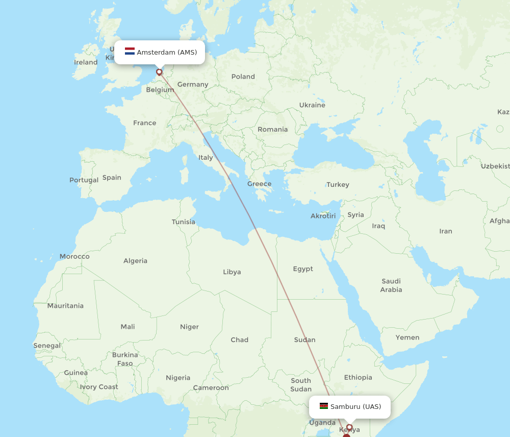 AMS-UAS flight routes