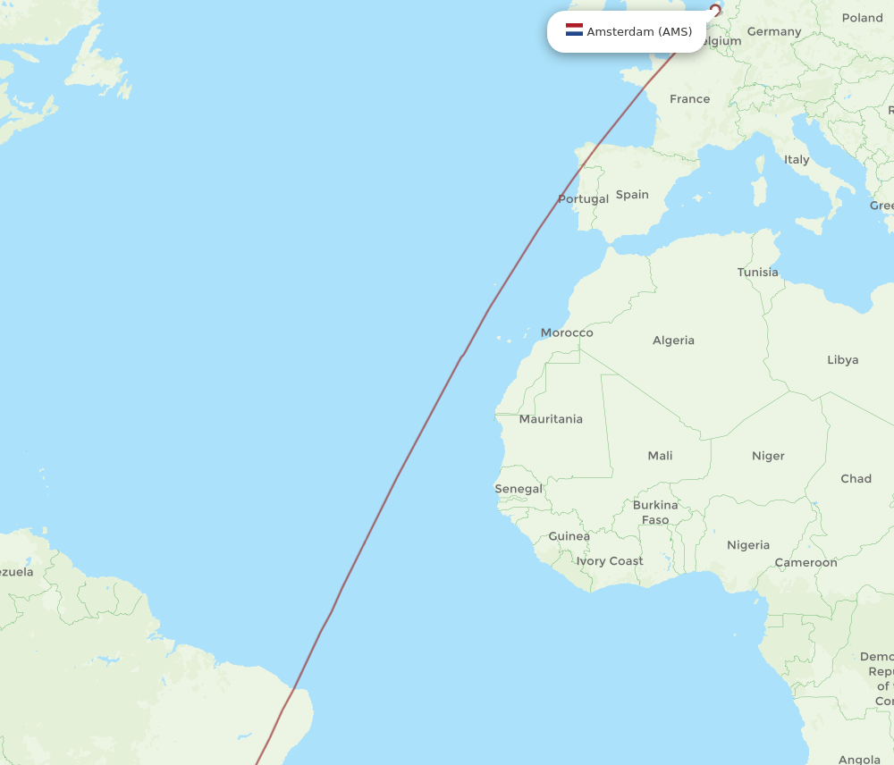 AMS-UDI flight routes