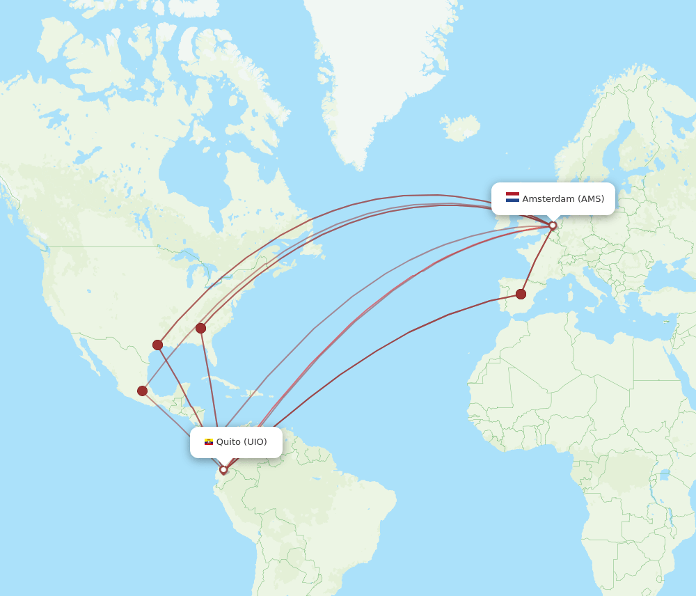 AMS-UIO flight routes