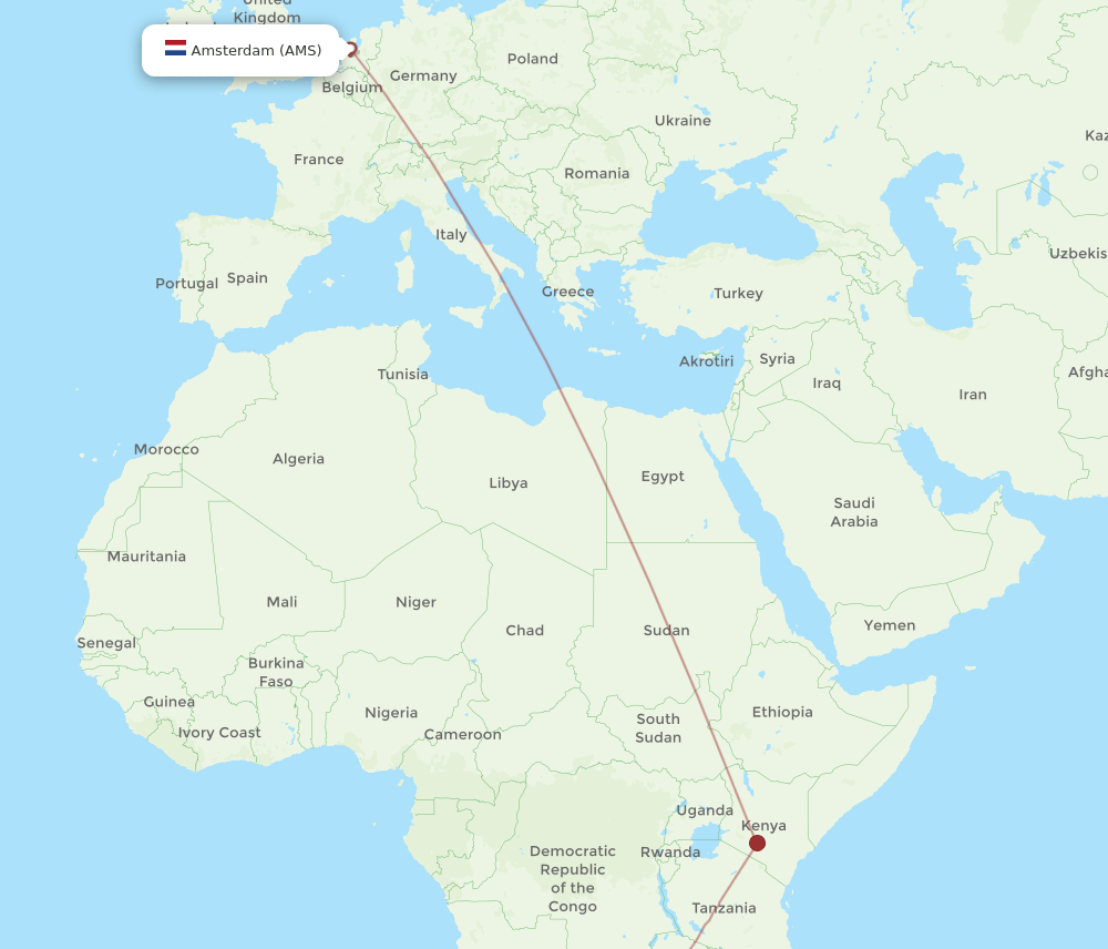 AMS-VFA flight routes