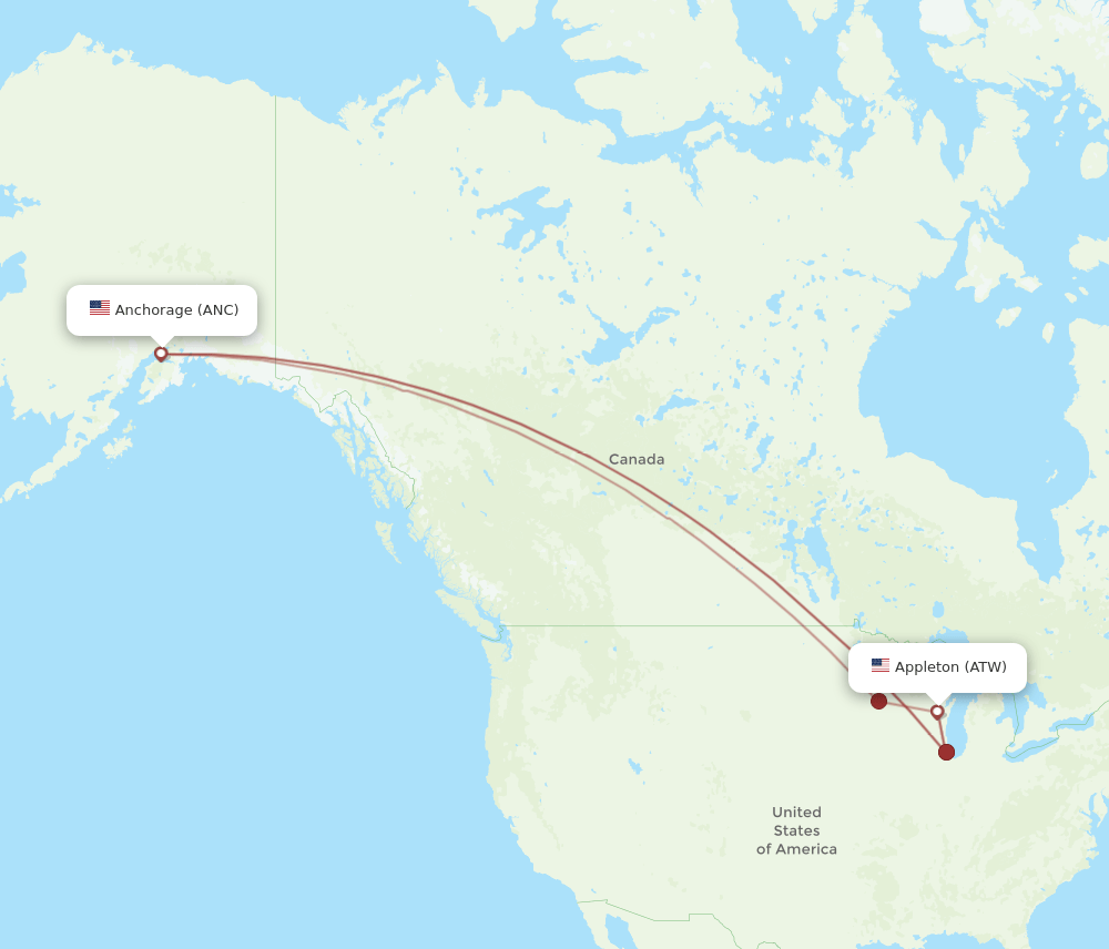 ANC-ATW flight routes