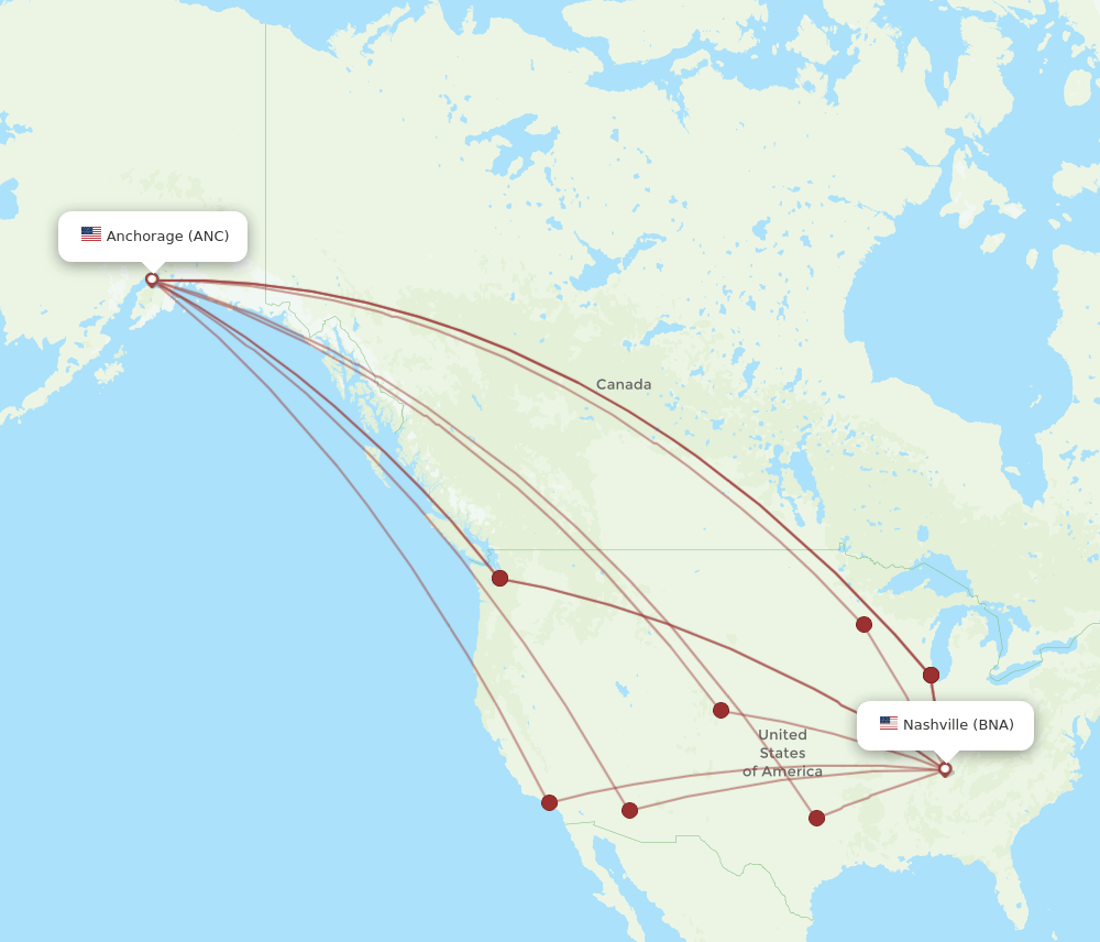 ANC-BNA flight routes