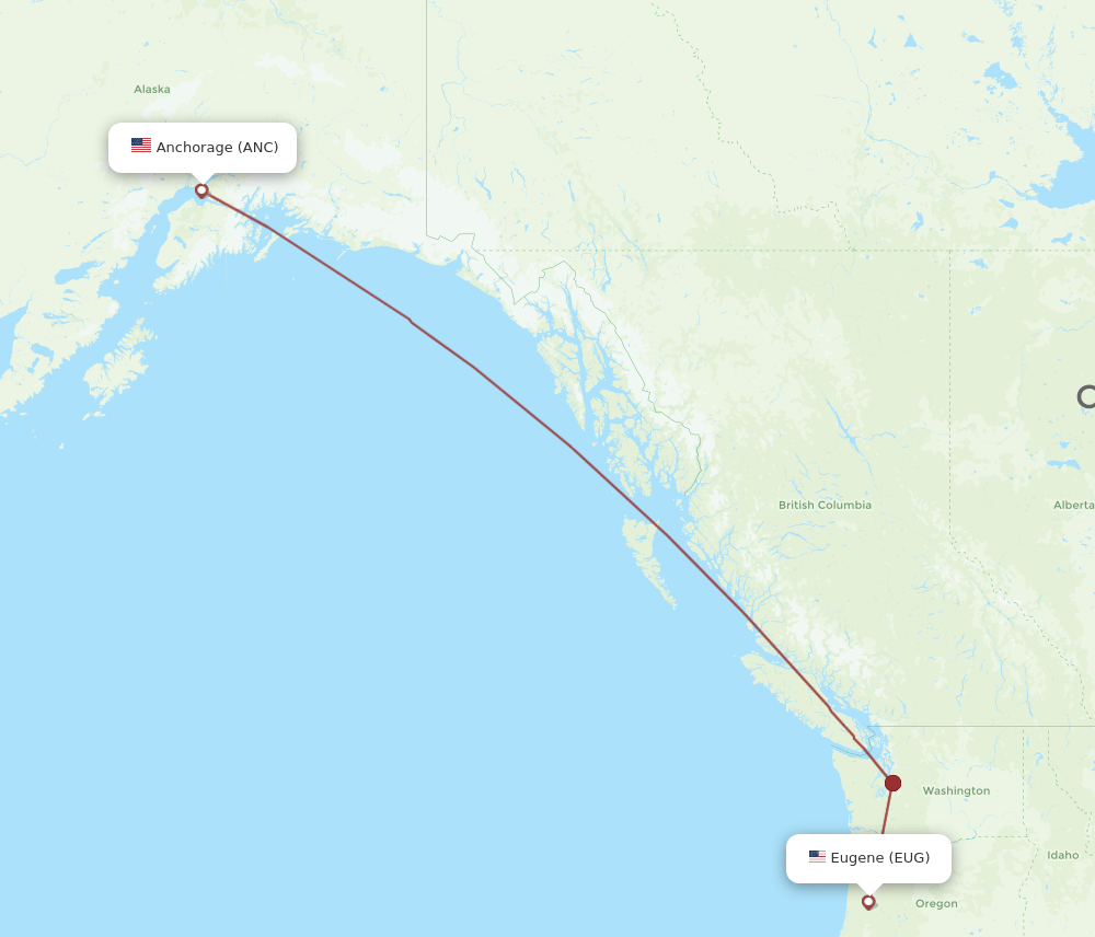 ANC-EUG flight routes