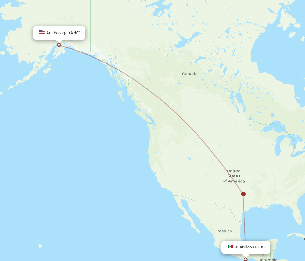 ANC-HUX flight routes