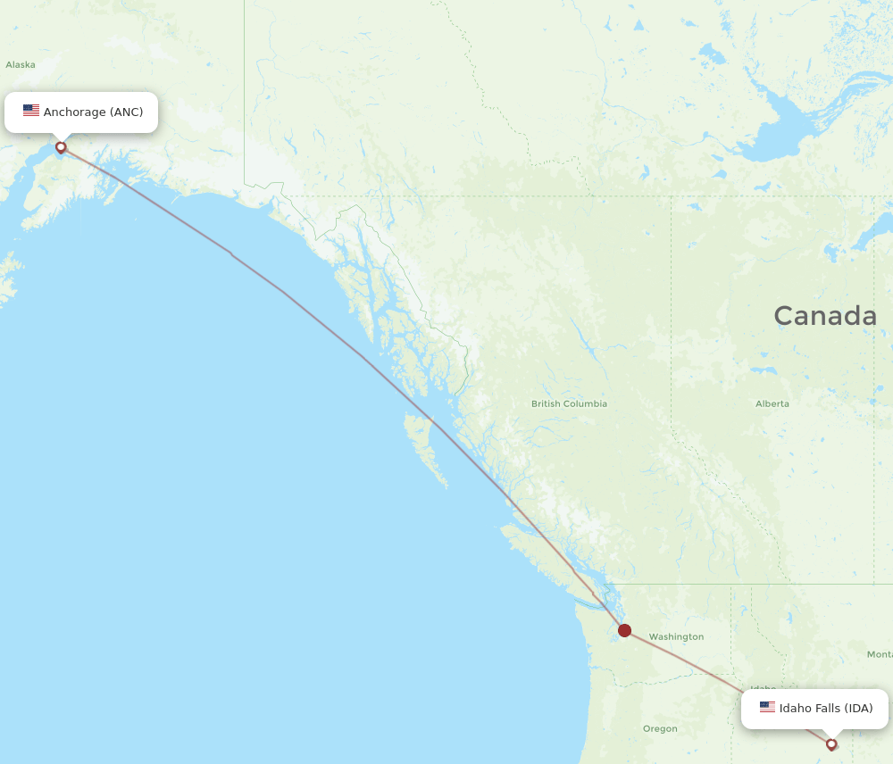ANC-IDA flight routes