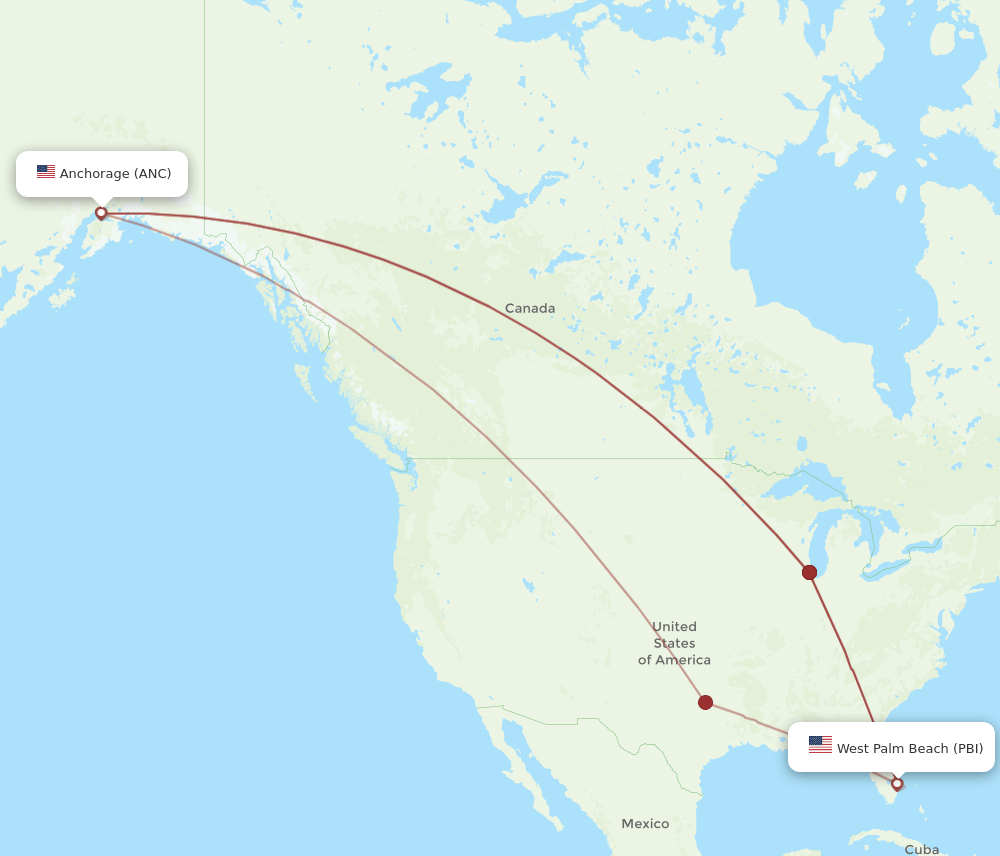 ANC-PBI flight routes