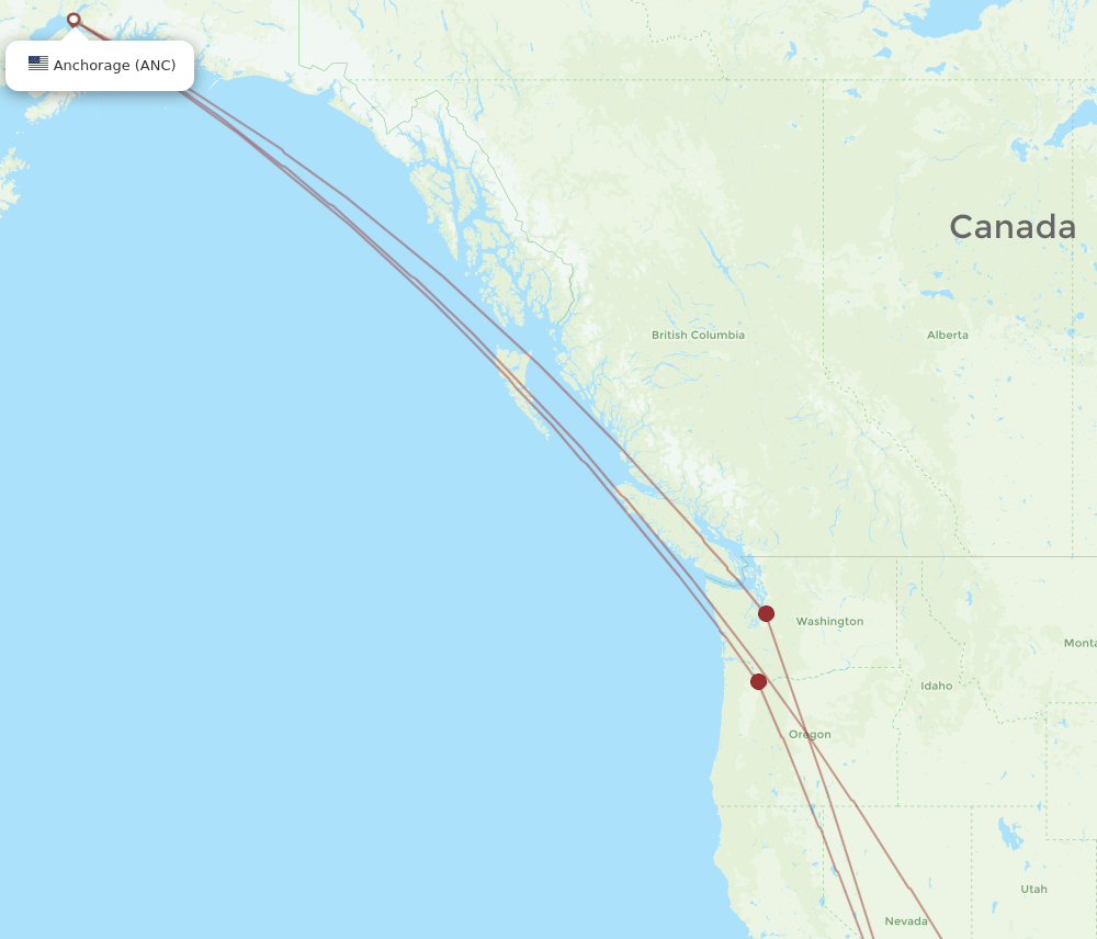 ANC-PSP flight routes