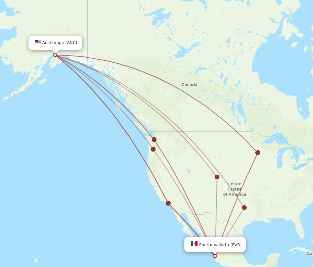ANC-PVR flight routes