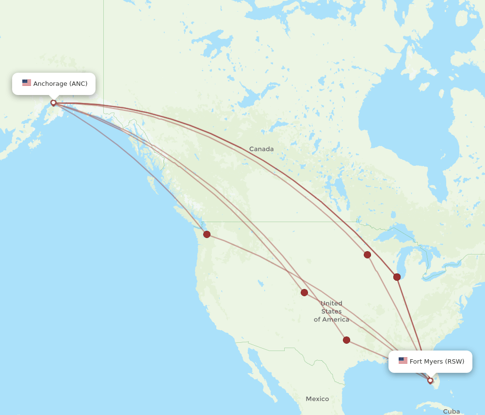 ANC-RSW flight routes