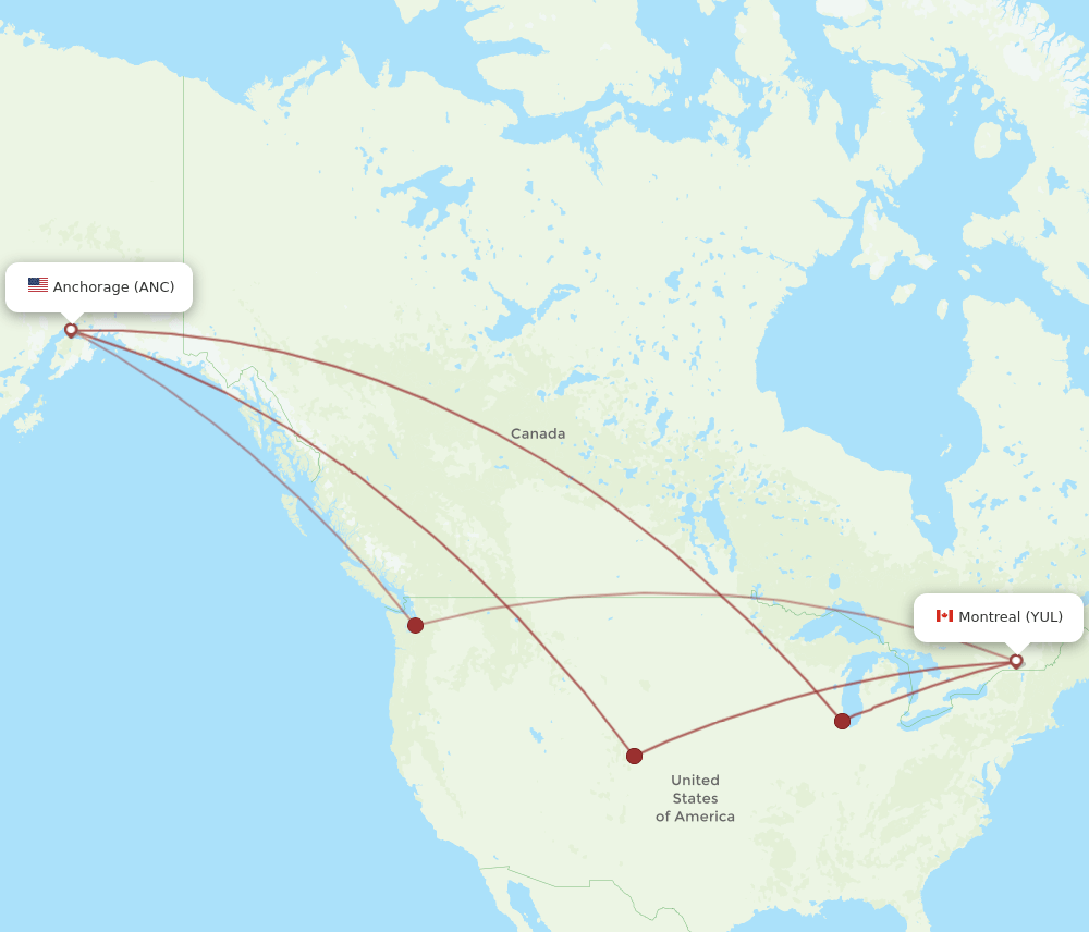 ANC-YUL flight routes