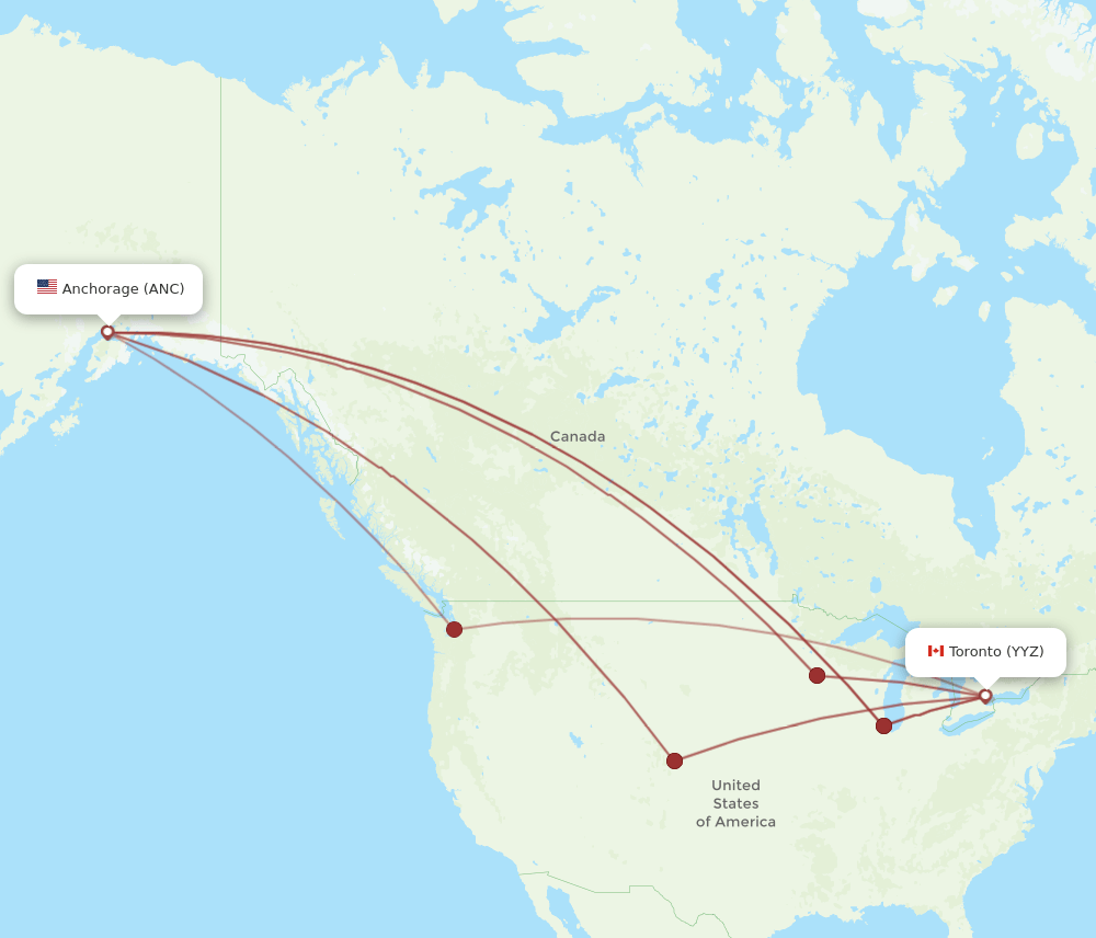 ANC-YYZ flight routes