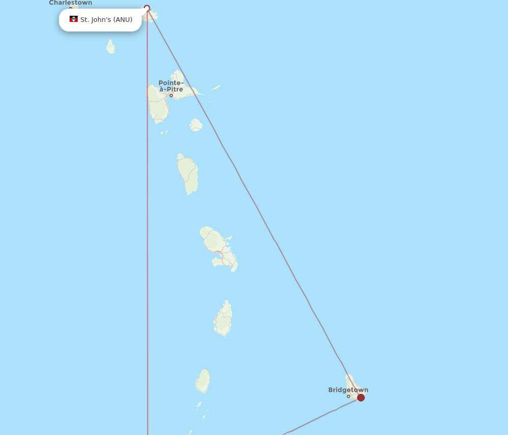 ANU-GND flight routes