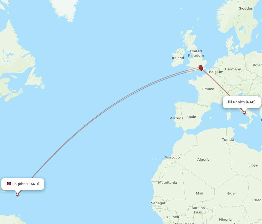ANU-NAP flight routes