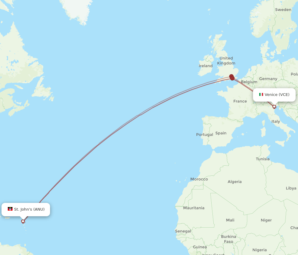 ANU-VCE flight routes
