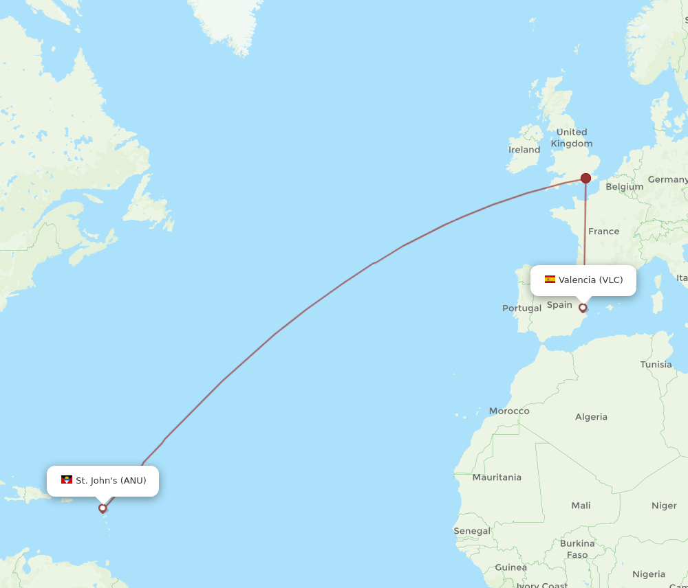 ANU-VLC flight routes