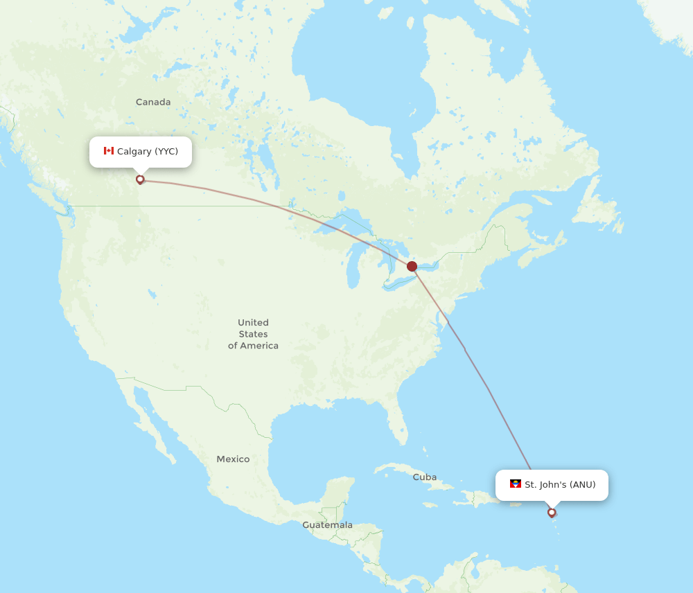 ANU-YYC flight routes