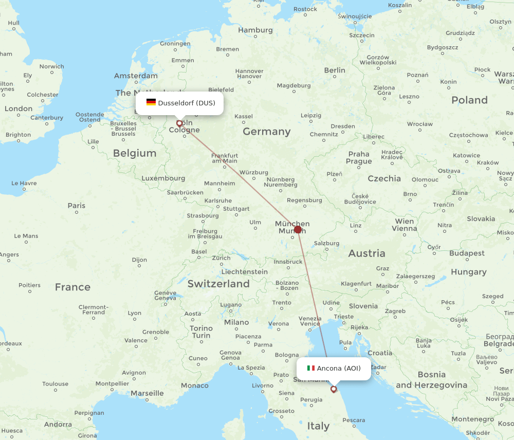 AOI-DUS flight routes