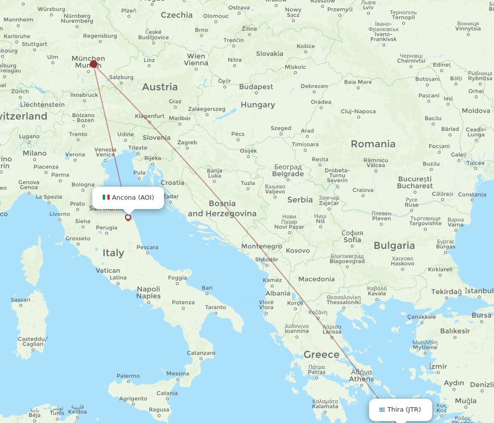 AOI to JTR flights and routes map