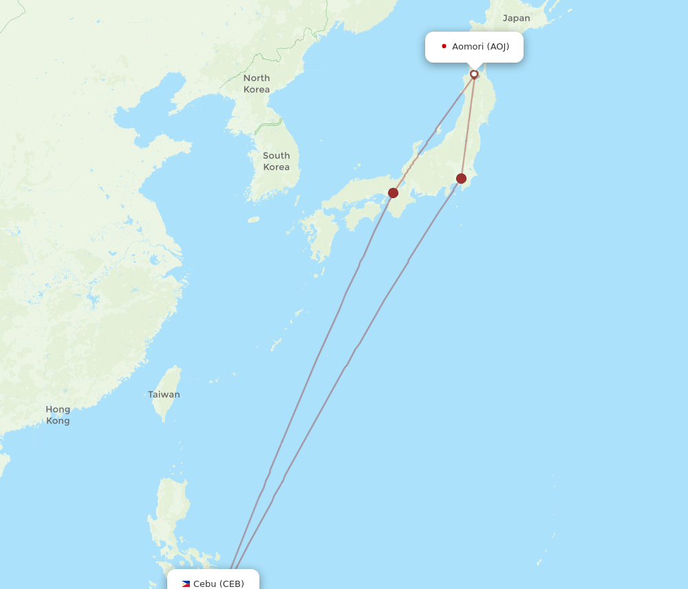 AOJ-CEB flight routes