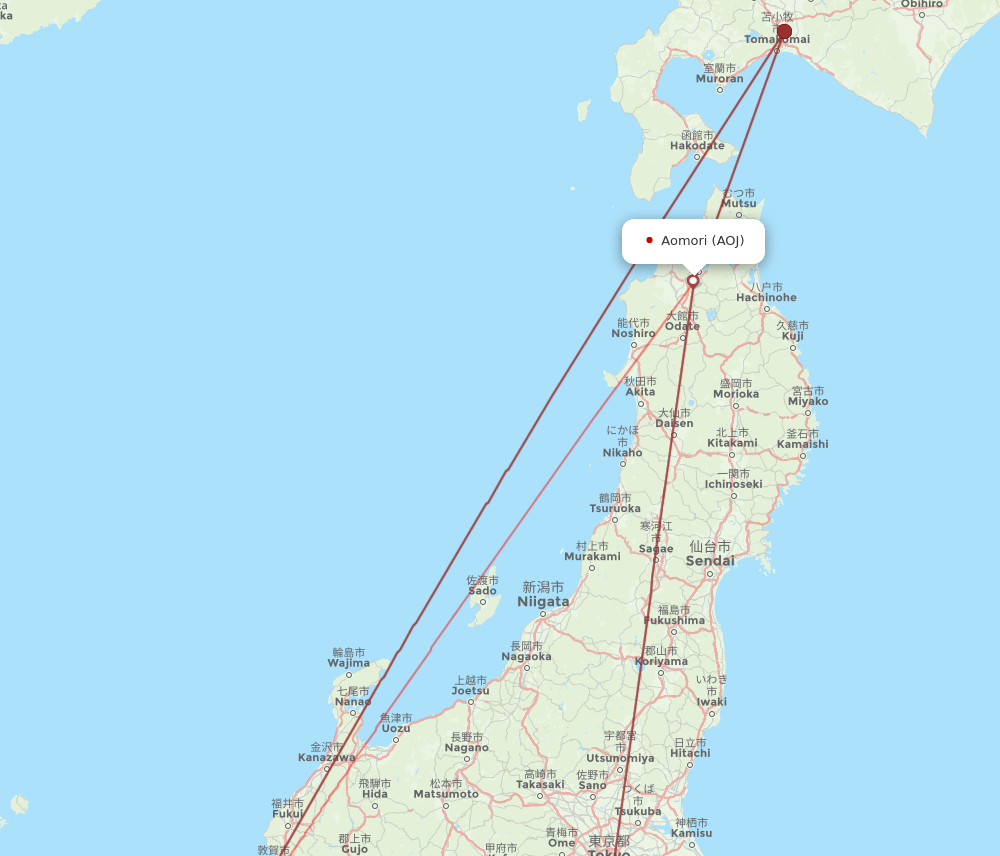 AOJ-ITM flight routes