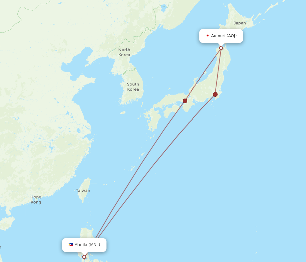 AOJ-MNL flight routes