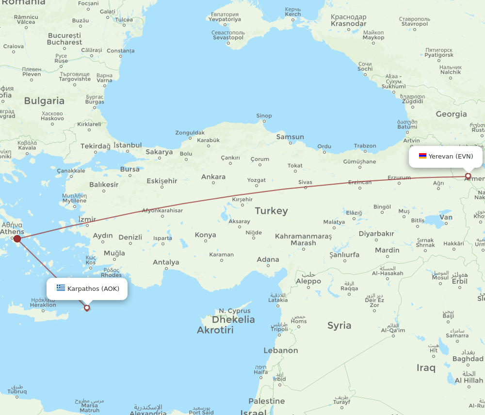 AOK-EVN flight routes