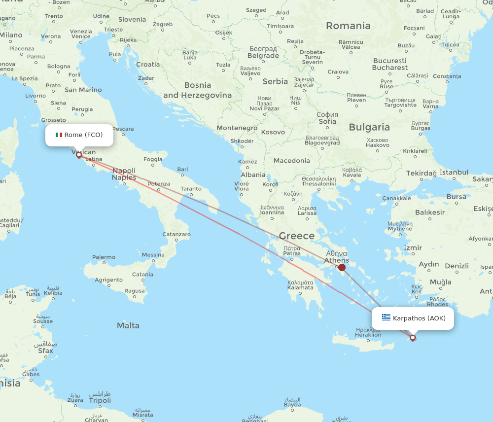 AOK-FCO flight routes