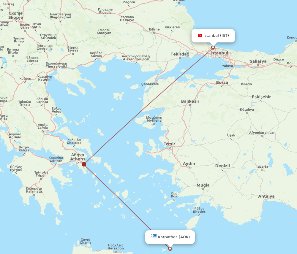 AOK-IST flight routes