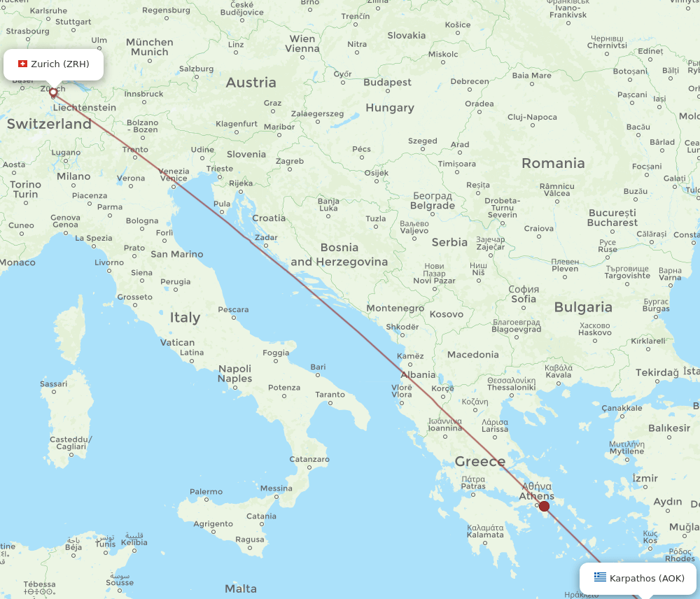 AOK-ZRH flight routes