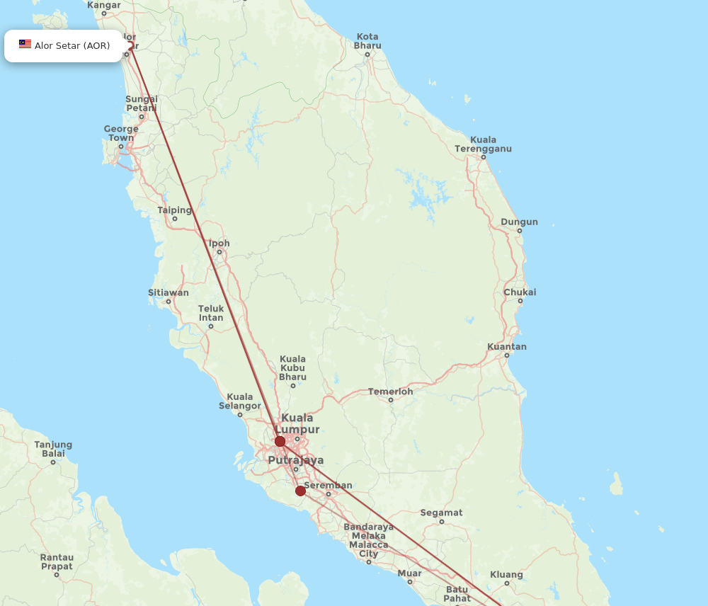 AOR-XSP flight routes