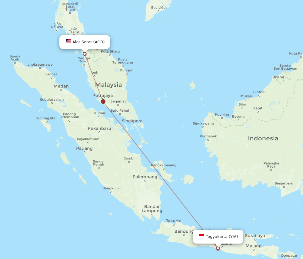 AOR-YIA flight routes